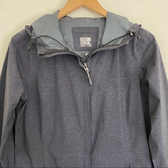 32 DEGREES COOL Gray Hooded Zip Up Rain Jacket S - Picture 2 of 11